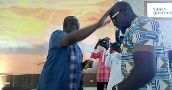 Imo State Governor Rochas Okorocha Anoints Worshippers During Service Imo State Governor Rochas Okorocha Anoints Worshippers During Service