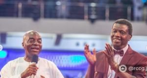 Pastor Adeboye Celebrate With Bishop Oyedepo At Canaanland On 40th Anniversary Pastor Adeboye Celebrate With Bishop Oyedepo At Canaanland On 40th Anniversary