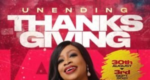 Sinach Announces Date For Star-Studded Thanksgiving Concert In Lagos | 30th Aug. – 3rd Sept, 2021 Sinach Announces The Date For Her Star-Studded Thanksgiving Concert in Lagos