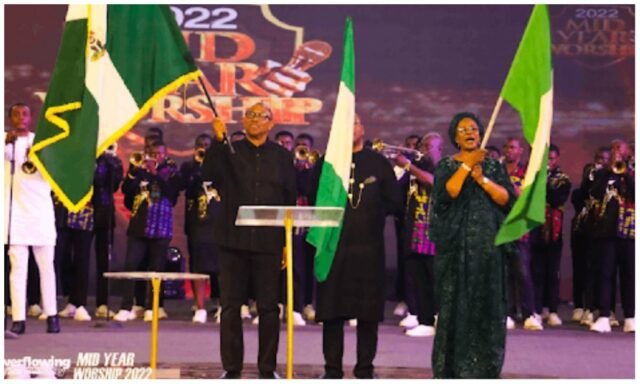 Peter Obi Storms Dunamis Church, Carries Out Prophetic Activity For Nigeria