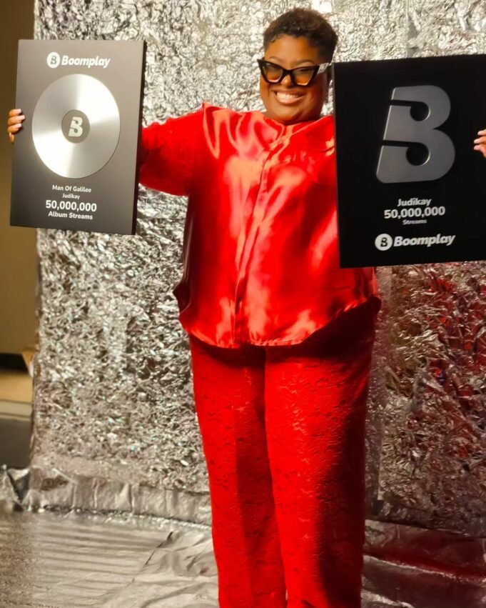 Judikay Gets Boomplay Plaque As Album Hits 50Million Streams On Music Network Judikay Album Hits 50Million