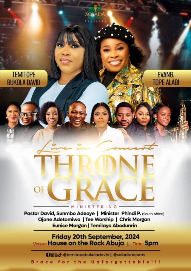 Tope Alabi, Rev Shola Adeoye & Others Ready For “Throne of Grace” Live Concert