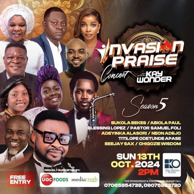 Kay Wonder Sets For "Invasion Praise" With Beejay Sax, Adeyinka Alaseyori, Neon Adejo & More