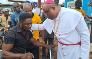 Methodist Bishop Gifts Free Fuel To Okada Riders In Eha Amufu, Imo State Bishop Gifts Free Fuel